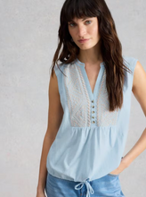 Load image into Gallery viewer, White Stuff - Peony Sleeveless Shirt in Mid Blue

