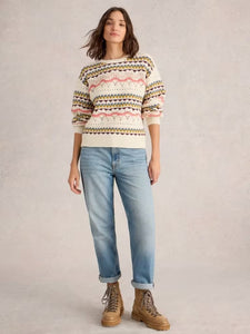 White Stuff - Piper Pointelle Jumper - White Multi