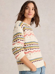 White Stuff - Piper Pointelle Jumper - White Multi