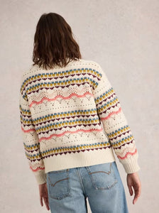 White Stuff - Piper Pointelle Jumper - White Multi