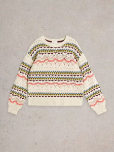 White Stuff - Piper Pointelle Jumper - White Multi