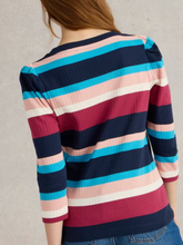 Load image into Gallery viewer, White Stuff - Puff Sleeve Tee - Blue Multi
