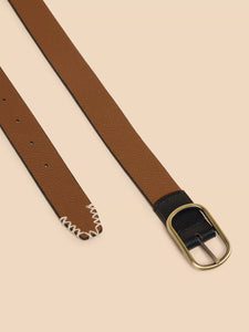 White Stuff - Reversible Leather Belt - Pure Black