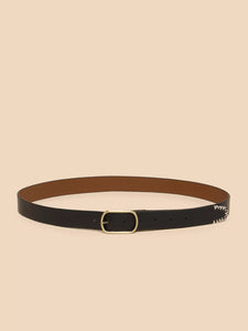 White Stuff - Reversible Leather Belt - Pure Black