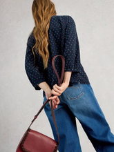 Load image into Gallery viewer, White Stuff - Ruby Cotton Organic Top in Navy Multi
