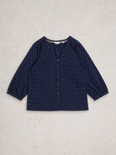 Load image into Gallery viewer, White Stuff - Ruby Cotton Organic Top in Navy Multi
