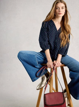 Load image into Gallery viewer, White Stuff - Ruby Cotton Organic Top in Navy Multi
