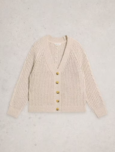White Stuff - Sally Slub Cardigan in Natural Multi