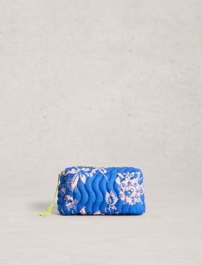 White Stuff - Shelby Quilted Wash Bag in Blue Multi