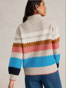 White Stuff - Shelly Colour Block Jumper - Natural Multi