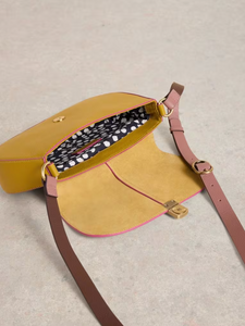White Stuff - Silvy Lock Crossbody Bag in Dark Chartreuse
