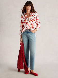 White Stuff - Sophie Organic Cotton Shirt - Ivory Print