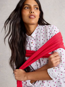 White Stuff - Sophie Organic Cotton Shirt in White Multi