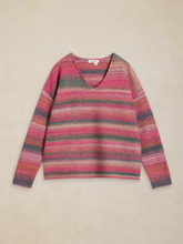 Load image into Gallery viewer, White Stuff - Spacedye V Neck Jumper in Pink Multi
