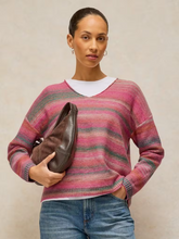 Load image into Gallery viewer, White Stuff - Spacedye V Neck Jumper in Pink Multi
