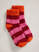 Load image into Gallery viewer, White Stuff - Stripe Loopback Socks in Red Multi
