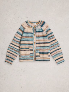 White Stuff - Suzanna Crew Cardi in Blue Multi