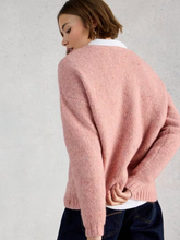 Load image into Gallery viewer, White Stuff - Tamara Texture V Neck Jumper in Mid Pink
