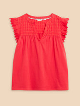 Load image into Gallery viewer, White Stuff - Tessa Woven Frill Top - Bright Orange
