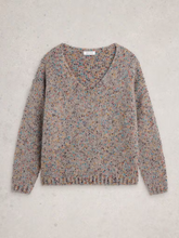 Load image into Gallery viewer, White Stuff - Textured V Neck Jumper in Light Natural
