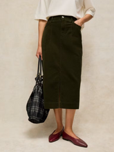 Load image into Gallery viewer, White Stuff - Tia Cord Skirt in Khaki Green
