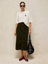 Load image into Gallery viewer, White Stuff - Tia Cord Skirt in Khaki Green
