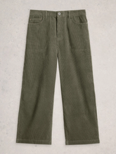 Load image into Gallery viewer, White Stuff - Tia Cord Wide Leg Crop in Mid Green
