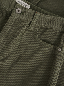White Stuff - Tia Cord Wide Leg Crop in Mid Green
