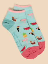 Load image into Gallery viewer, White Stuff - Tropical Party Trainer Socks - Blue Multi
