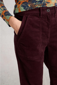 White Stuff - Twister Cord Trouser in Dark Plum