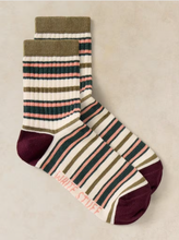 Load image into Gallery viewer, White Stuff - Wide Stripe Rib Ankle Sock in Natural Multi
