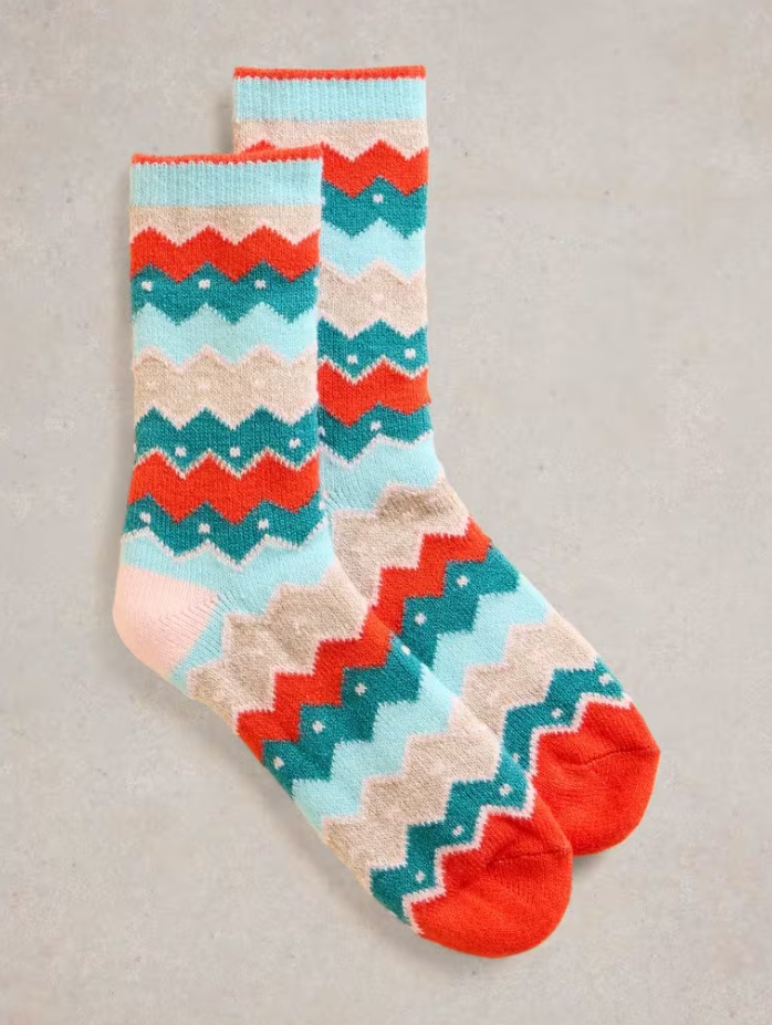 White Stuff - Ziggy Sparkle Cabin Socks - Pink Multi