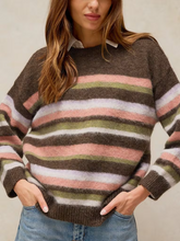 Load image into Gallery viewer, White Stuff - Blurred Stripe Jumper in Brown Multi
