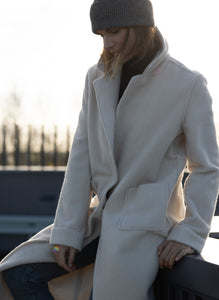 Yest - Nynke Brushed Longline Coat - Sand