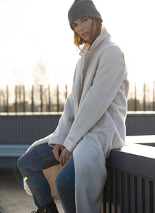 Yest - Nynke Brushed Longline Coat - Sand