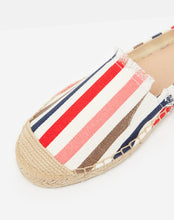 Load image into Gallery viewer, Joules Shelbury Esdadrilles Cream Red Blue Khaki Stripe sizes 4-7
