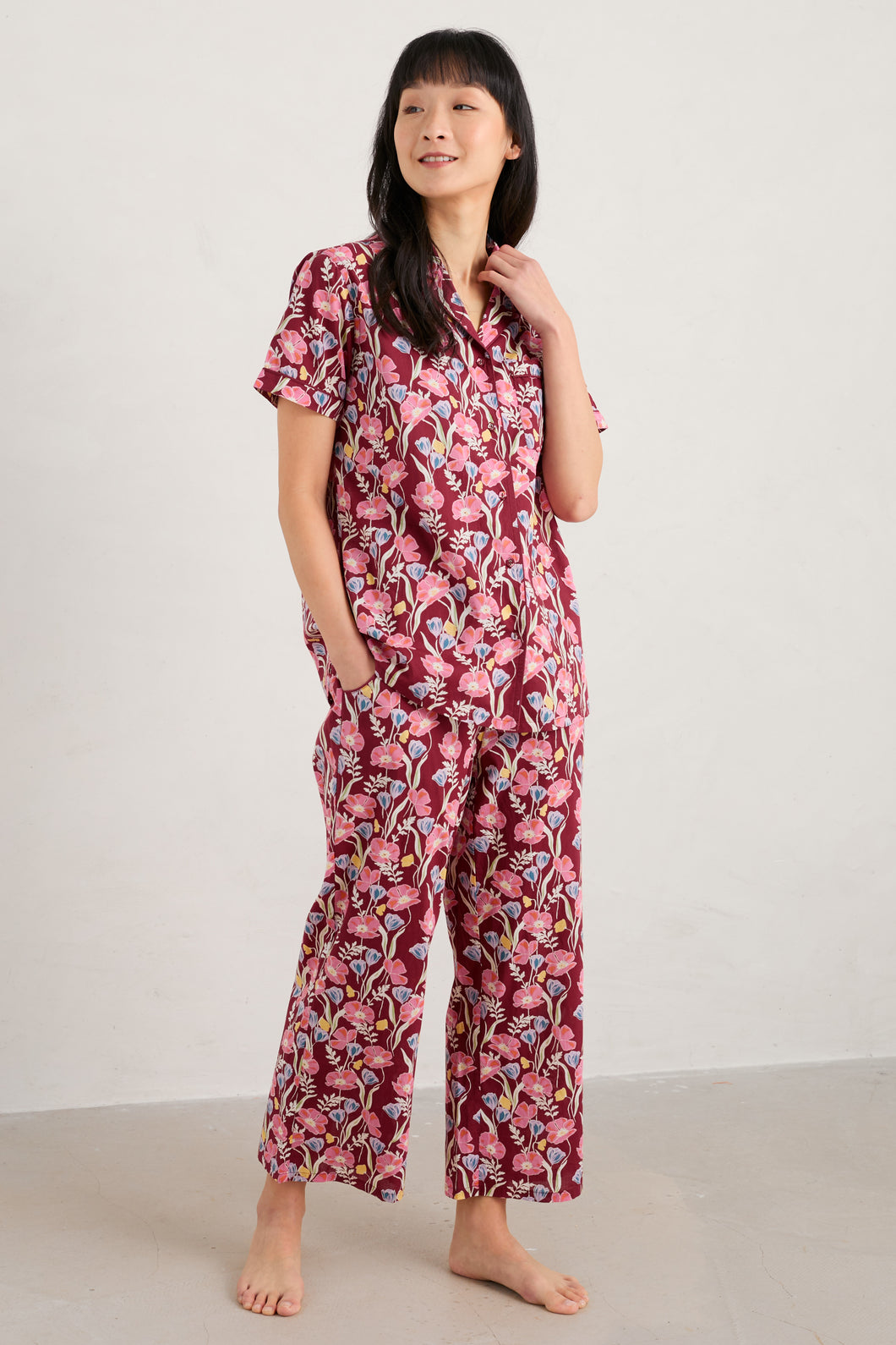 Sea Salt - Nesting Bird Pyjamas - Poppies & Tulips