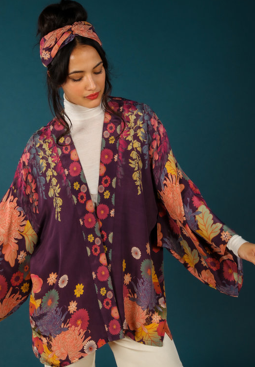Powder - Trailing Wisteria Lux Kimono Jacket Amethyst