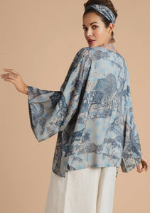 Powder - Kimono Jacket Tropical Toile Denim & Petal