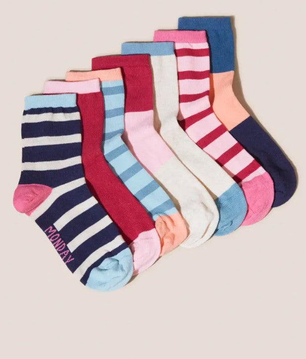 White Stuff - 7pk Stripe Mix Socks