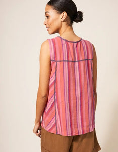 White Stuff - Lisbet Stripe Vest - Pink Multi