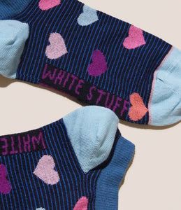 White Stuff - Multi Heart Trainer Sock