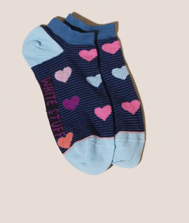 White Stuff - Multi Heart Trainer Sock