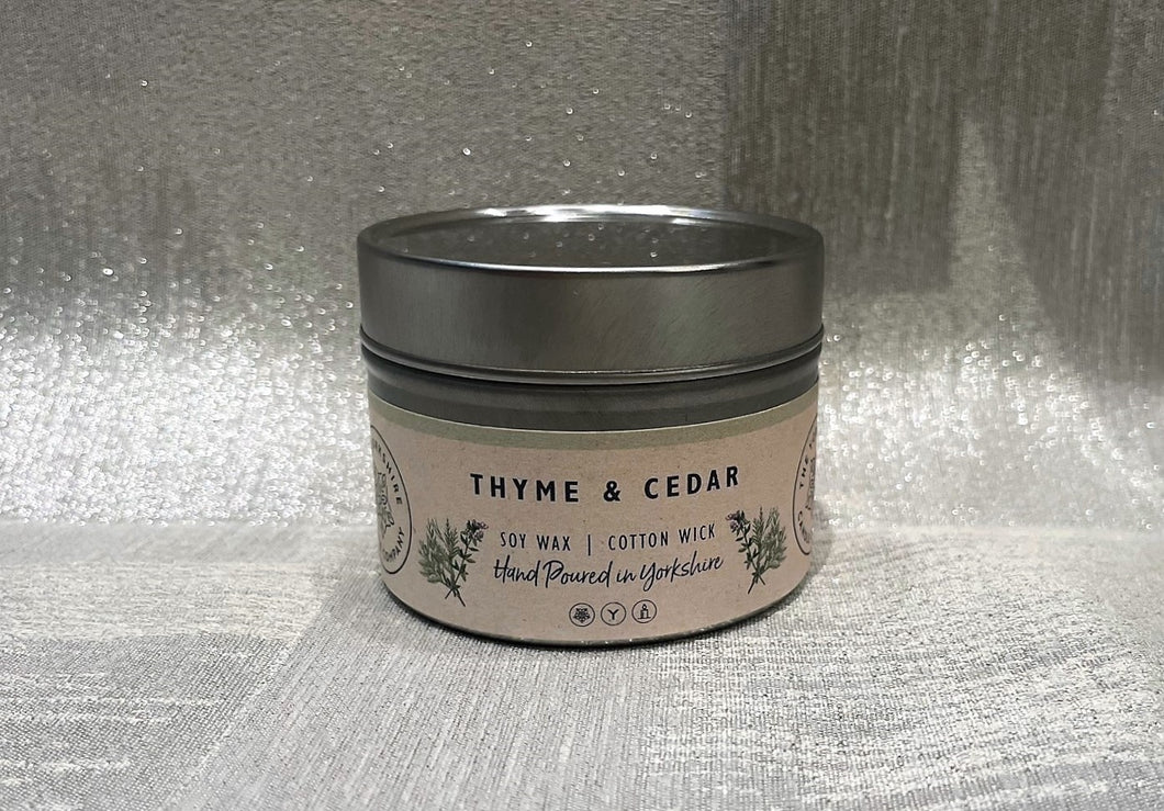 TYCC - Small Tin Candle Thyme & Cedar